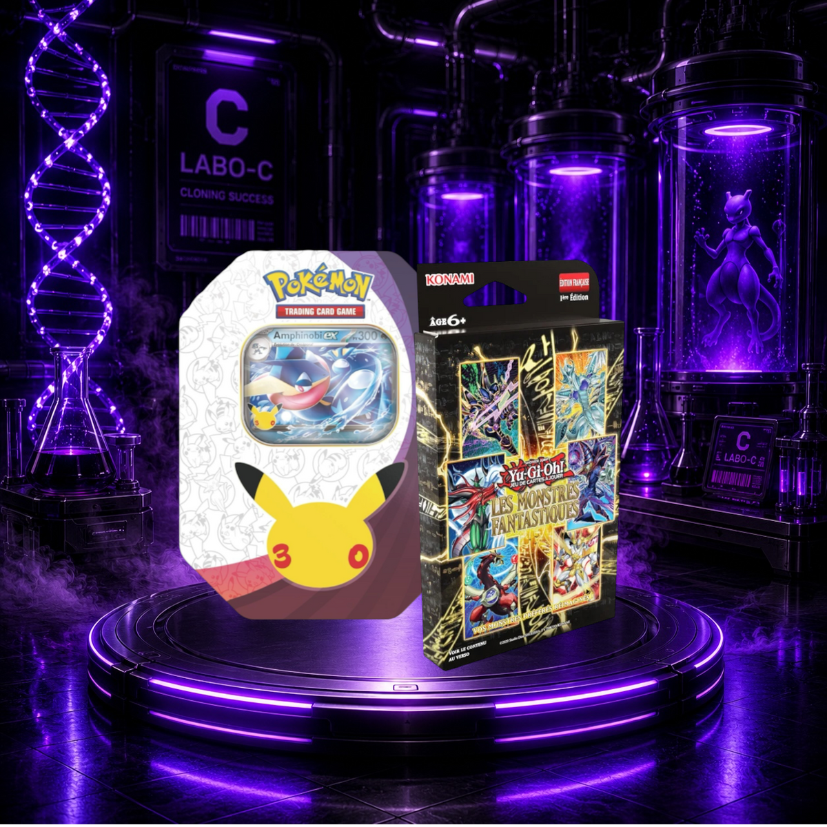 Pack PKMN 30 ans Pokebox + Tuckbox YuGiOh Monstres fantastiques.